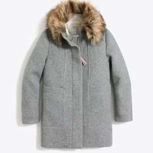J. Crew Crewcuts Chateau Wool & Faux Fur Parka Coat Big Girls Size 16
